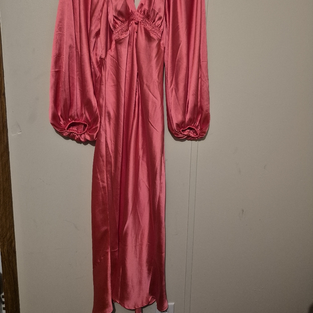 Elegant Pink Satin Dress